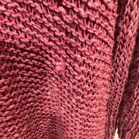 NWT Free People Pointelle Asymmetrical Knit Sweater Purple Oversized Small $120 - Picture 9 of 13